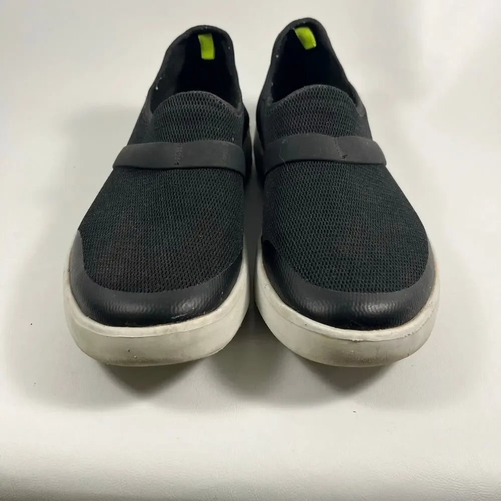 Oofos Oomg Low Recovery Sneakers Womens 11 Black Mesh Comfort Casual Slip On